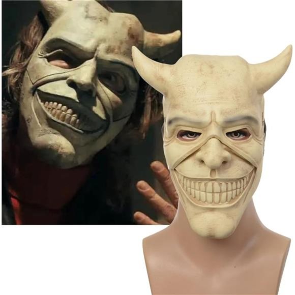 The Black Phone Mask Horror Movie The Grabber Cosplay Costume Mask - Picture 4 of 6